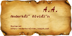 Anderkó Alvián névjegykártya